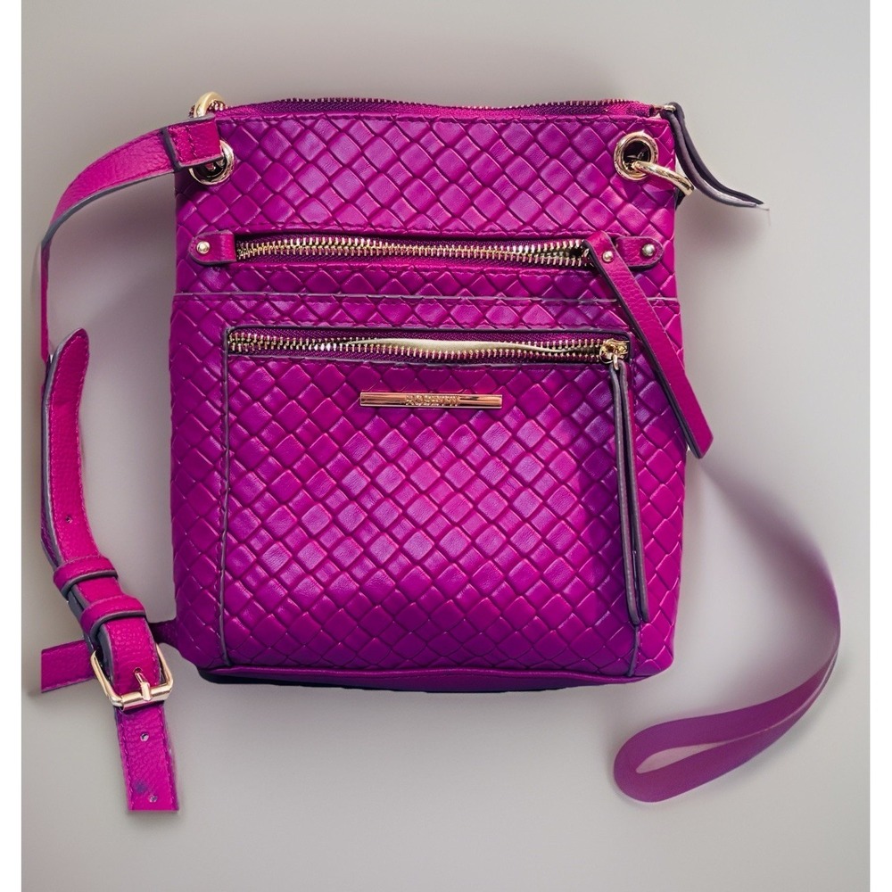 Rosetti Bonnie Cranberry Pink‎ Triple Zip Crossbody Adjustable Purse Bag Handbag